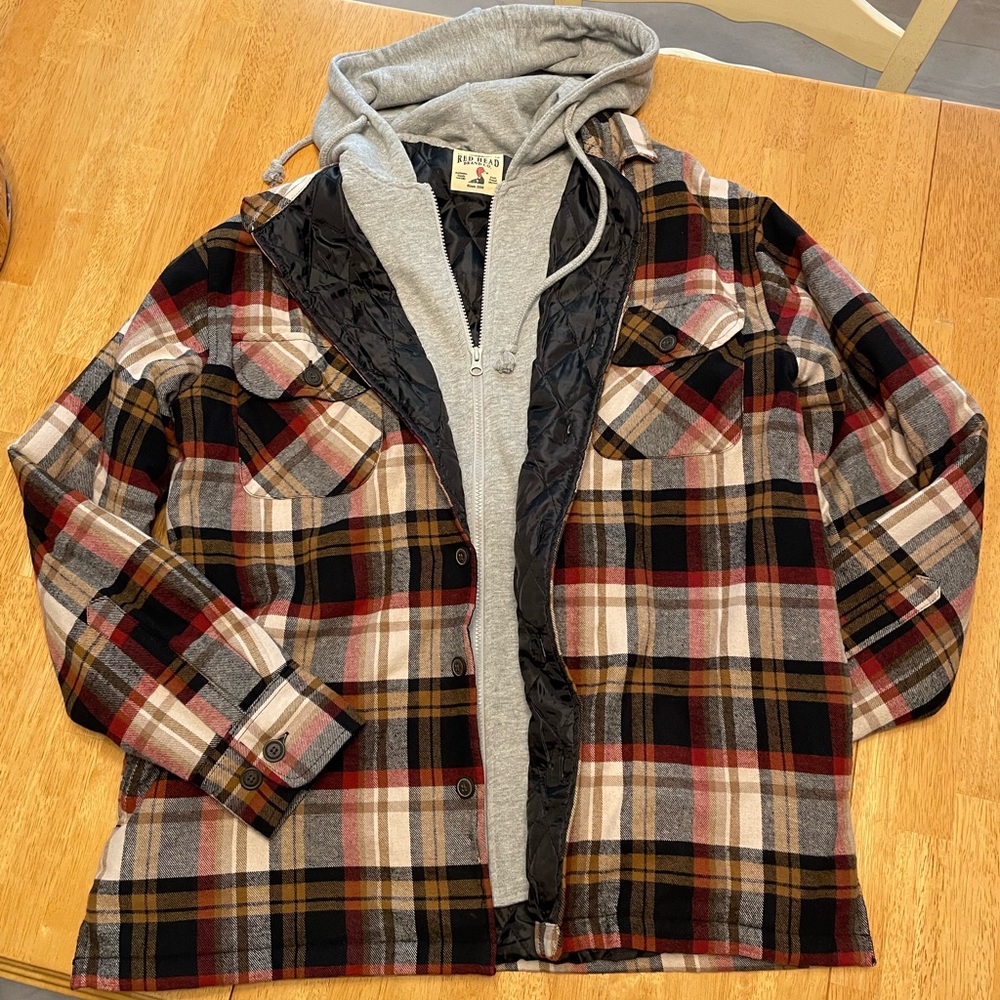 ✨sold✨RedHead LS Full-Zip and Button Quilted Hoodie